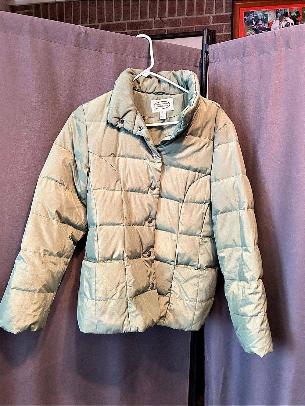 Talbots Women's Puffer Jacket in Green Size Medium